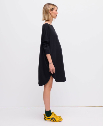 Schwangerschaftskleid Schwarz Tencel Jeanne