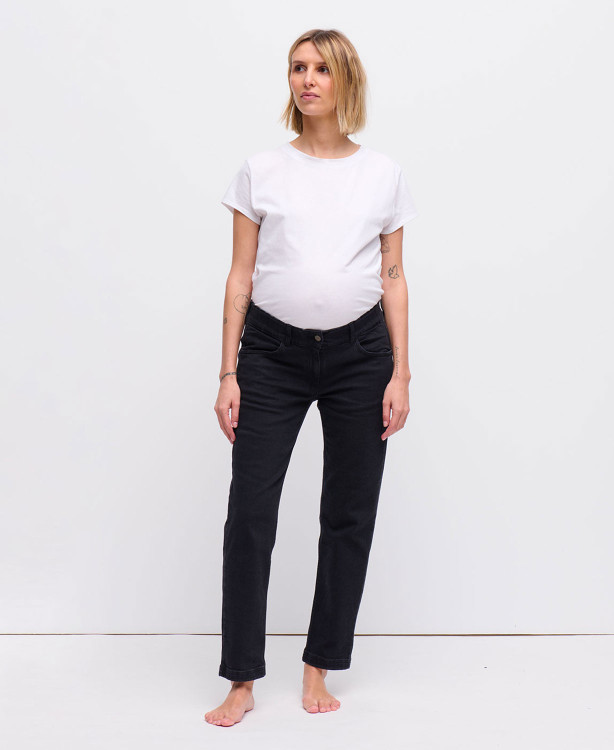 Black Straight Pregnancy Jeans