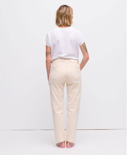 Ecru Straight Pregnancy Jeans
