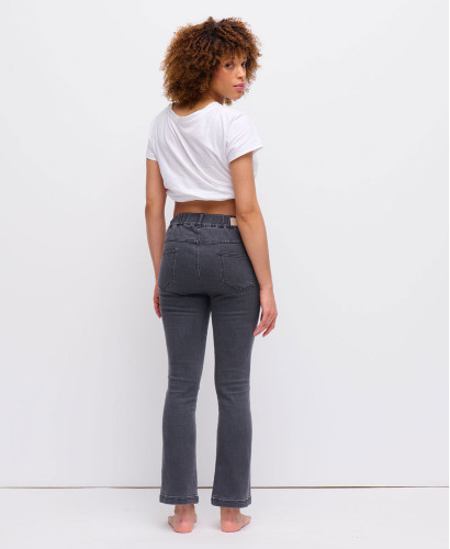 Schwangerschaftjeans Slim Flare Grau