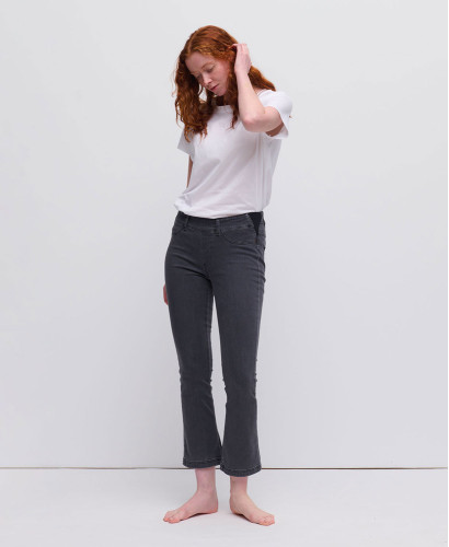 Schwangerschaftjeans Slim Flare Grau