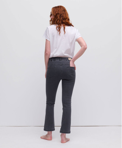 Gray Flare Slim Pregnancy Jeans