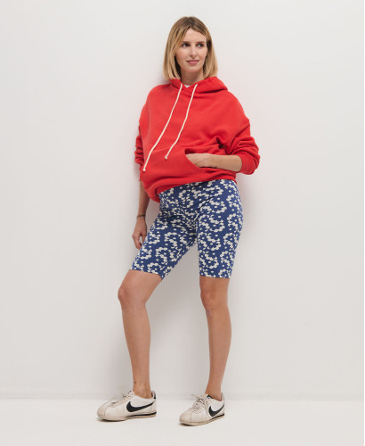 Schwangere Hoodie Baumwolle Rot l Stylische Mutterschaft Pullover