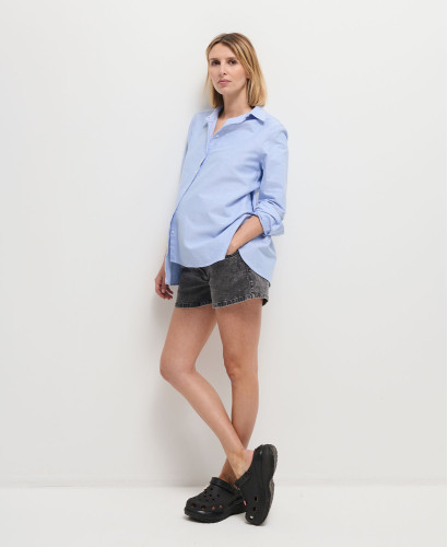 Schwangerschaftshemd aus Baumwolle Justine blau
