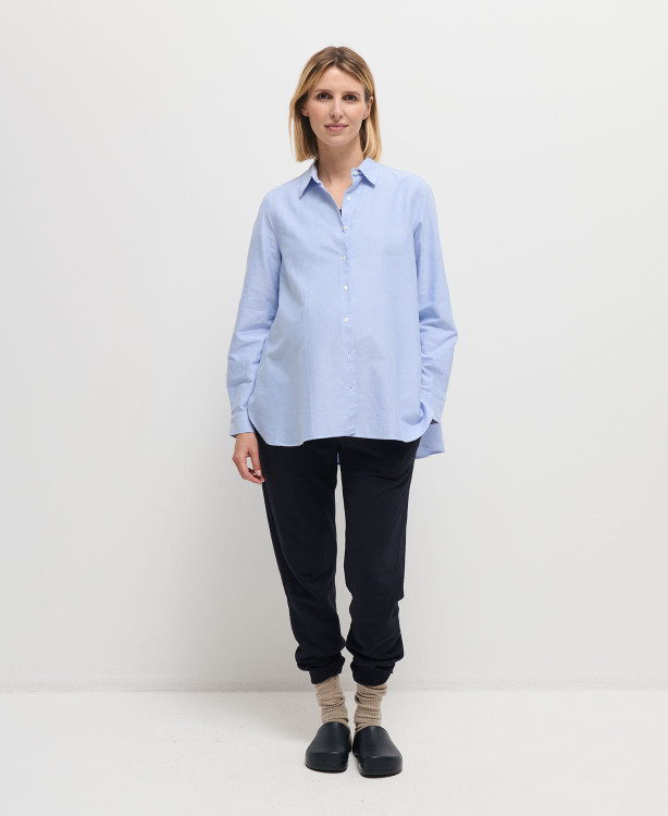 Justine Blue Cotton Pregnancy Shirt