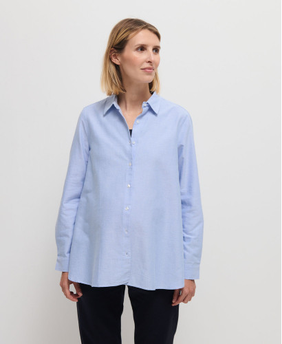 Justine Blue Cotton Pregnancy Shirt