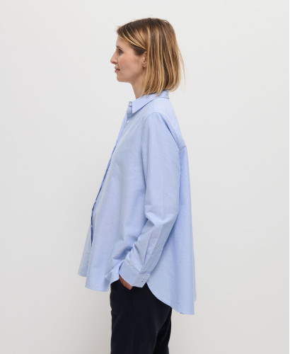 Schwangerschaftshemd aus Baumwolle Justine blau