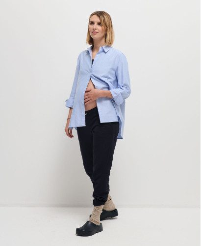 Schwangerschaftshemd aus Baumwolle Justine blau