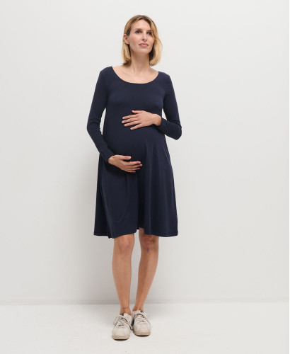 Clémence Marine Blue Modal Pregnancy Dress