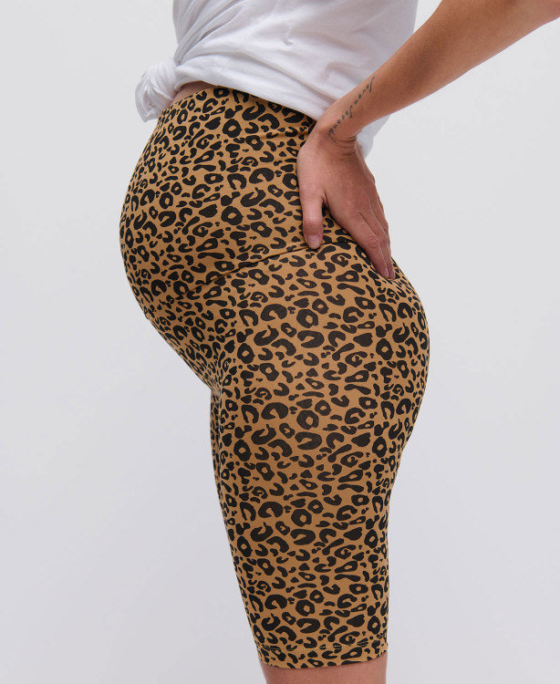 Biker Short Grossesse Léopard Camel Coton Bio