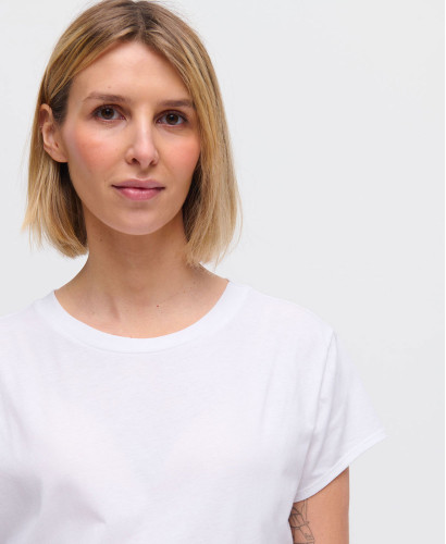 White Organic Cotton Short Sleeves Pregnancy T-shirt
