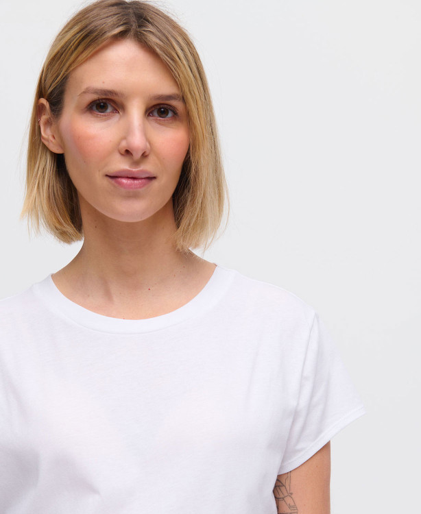 White Organic Cotton Short Sleeves Pregnancy T-shirt