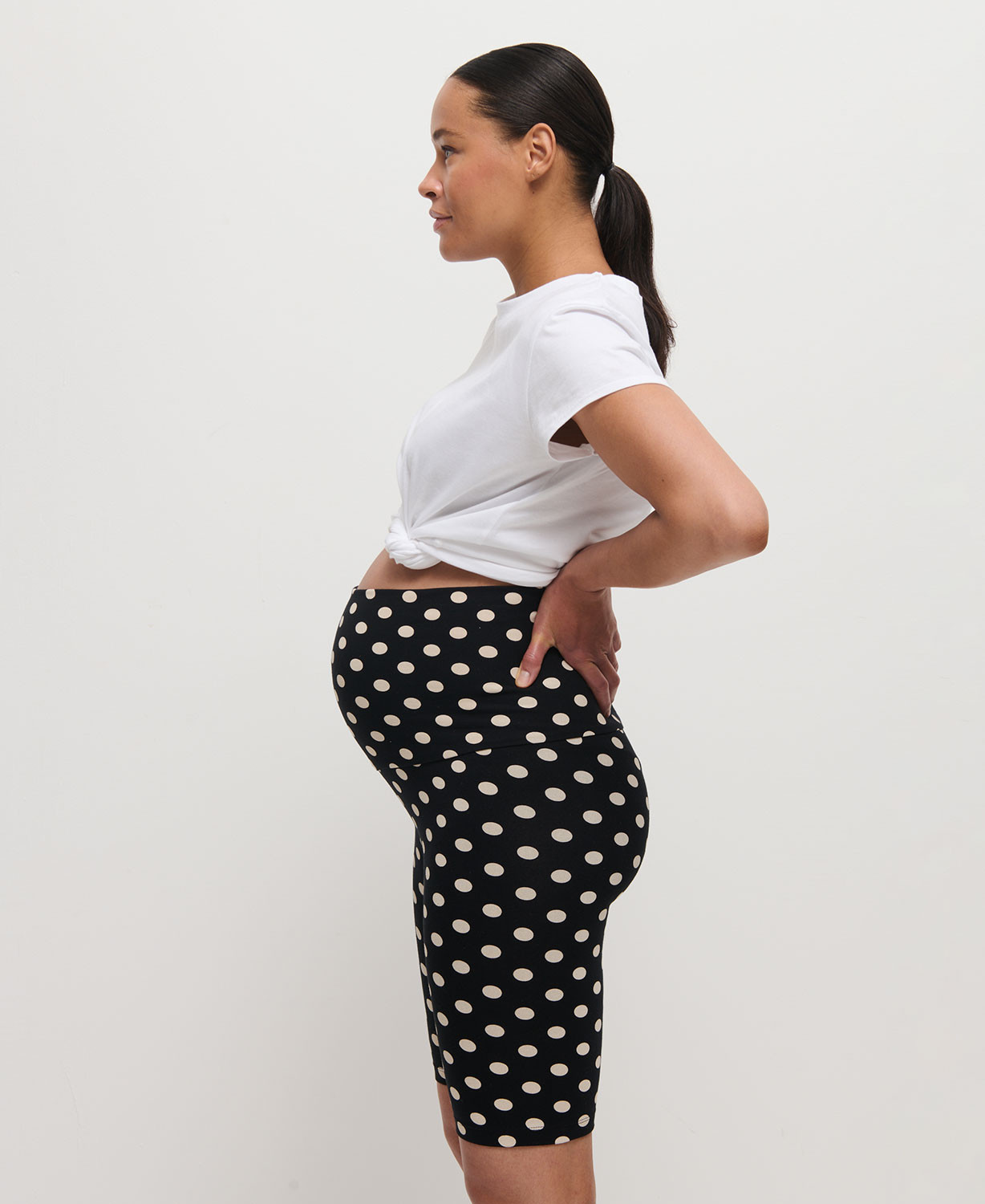 Organic Cotton Polka Dots Pregnancy Biker Shorts