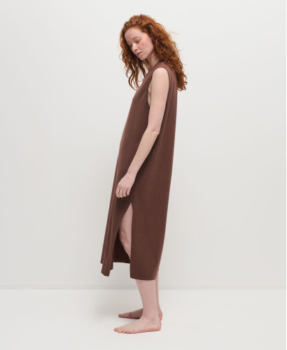 Charlie Vintage Browm Cotton Pregnancy Dress