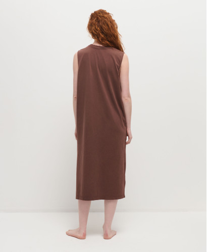 Charlie Vintage Browm Cotton Pregnancy Dress