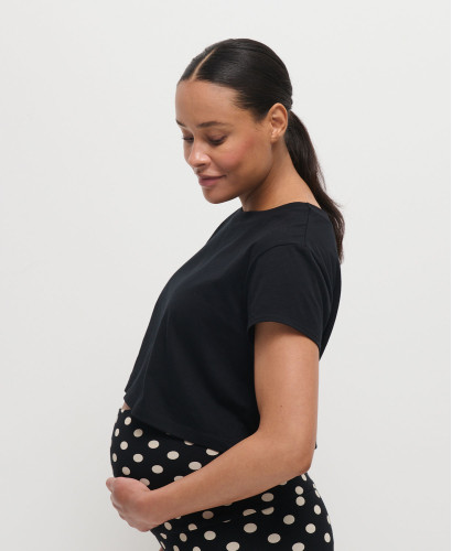 Schwarzes Crop-Top Bio-Baumwolle