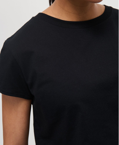 Black Organic Cotton Crop Pregnancy Top
