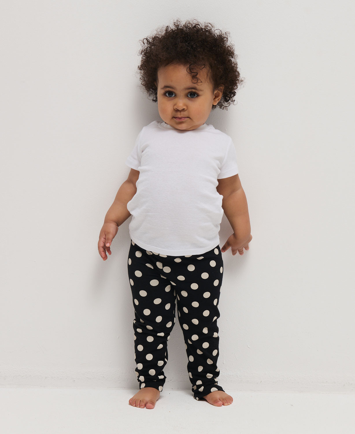 Leggings Kinder Schwarz Punkten Bio-Baumwolle