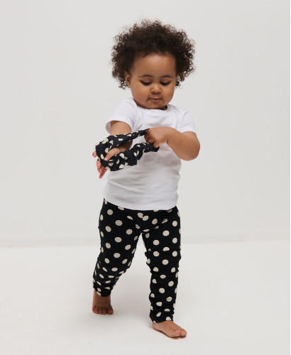 Leggings Kinder Schwarz Punkten Bio-Baumwolle