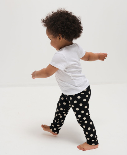 Leggings Kinder Schwarz Punkten Bio-Baumwolle