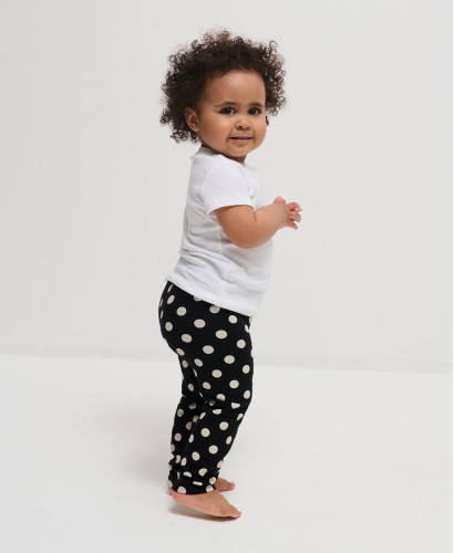 Organic Cotton Black Polka Dots Kids Leggings