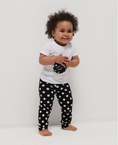 Leggings Kinder Schwarz Punkten Bio-Baumwolle