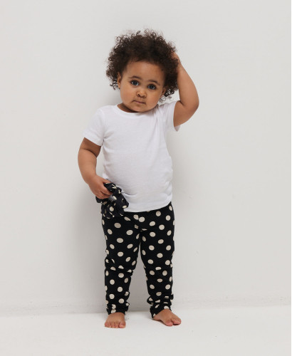 Organic Cotton Black Polka Dots Kids Leggings