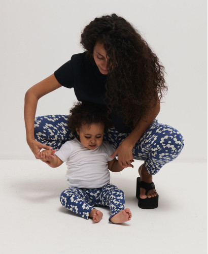Mom/kids vintage flowers leggings set