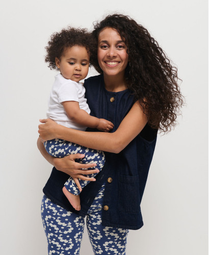 Mom/kids vintage flowers leggings set