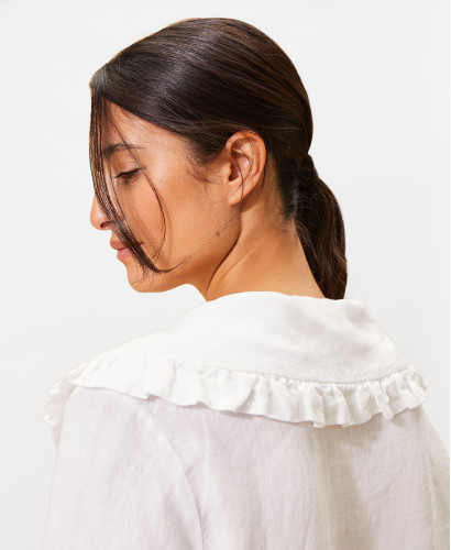 Tulsa Linen Pregnancy White Shirt