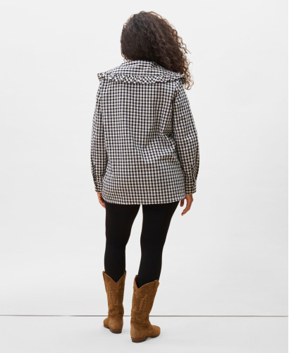 Tulsa Black Gingham Linen Pregnancy Shirt
