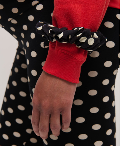 Maxi-Scrunchie Baumwolle schwarzen Punkten