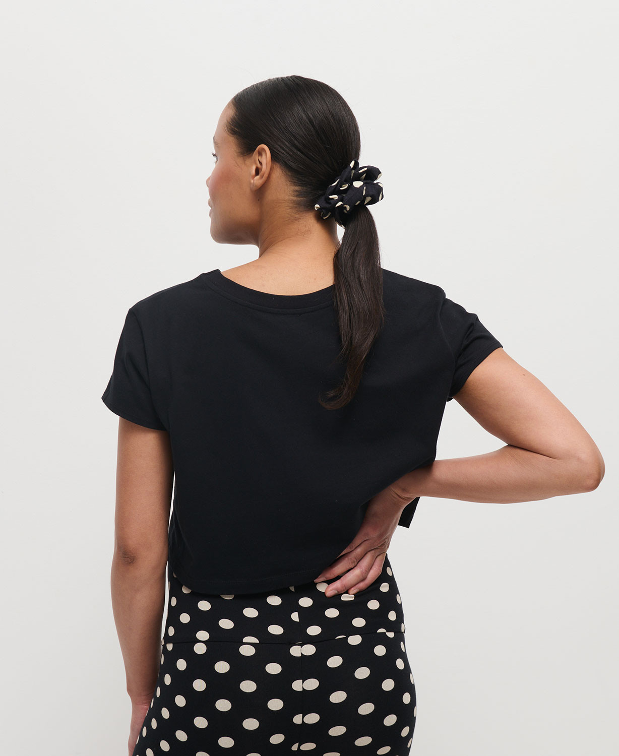 Maxi-Scrunchie Baumwolle schwarzen Punkten