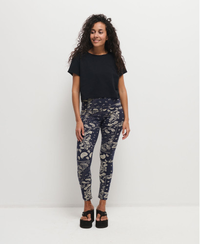 Legging Grossesse Bandana Marine Coton Bio