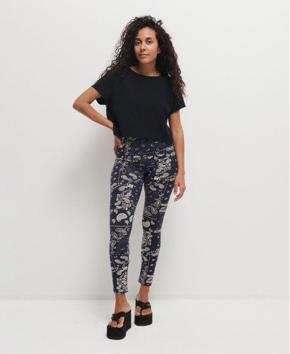 Legging Grossesse Bandana Marine Coton Bio