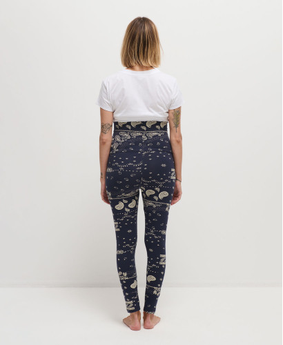 Legging Grossesse Bandana Marine Coton Bio