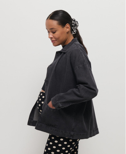 Maxi Scrunchies Linen Black Gingham