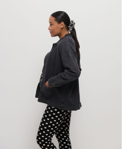 Maxi Scrunchies Linen Black Gingham