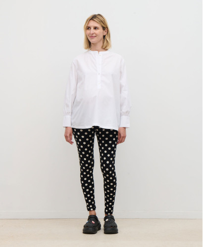 Weiße Baumwollpopeline-Bluse Noa