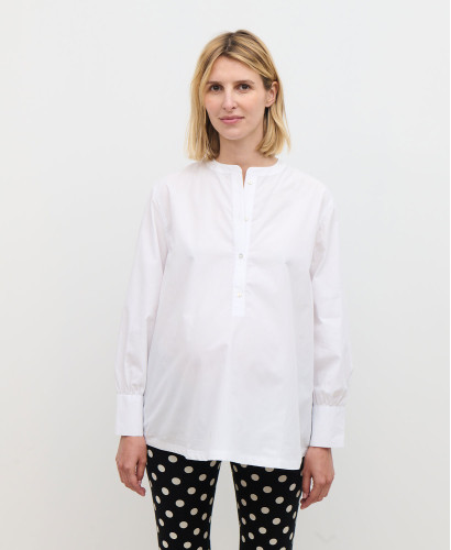 Blouse Popeline Coton Blanc Noa