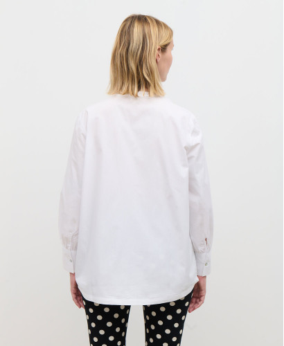 Blouse Popeline Coton Blanc Noa