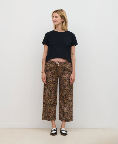 Light Denim Maternity Pants l Comfortable Maternity Bottoms & Trousers -  Leopard 