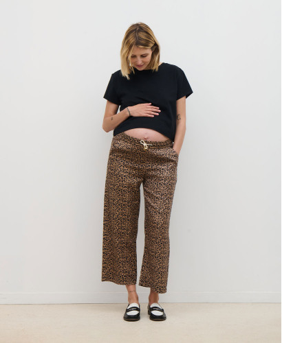 Pregnancy Trousers Lyocell Leopard Maria