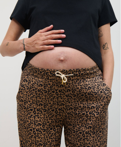 Pregnancy Trousers Lyocell Leopard Maria