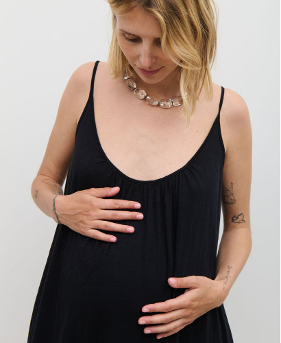 Janis Black Organic Cotton Pregnancy Dress