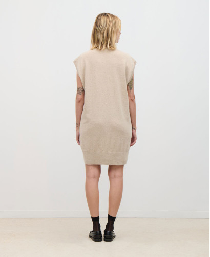 Ada Beige Wollpulloverkleid