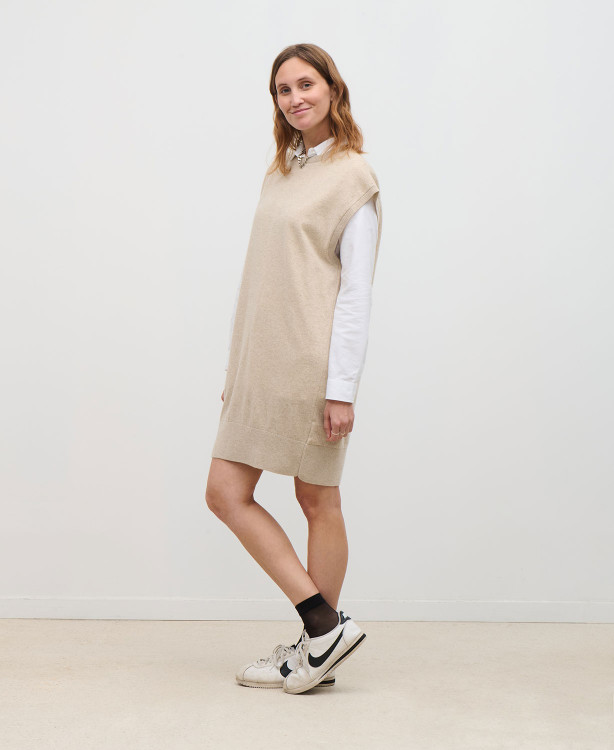 Robe Pull Laine Mérinos Beige Ada