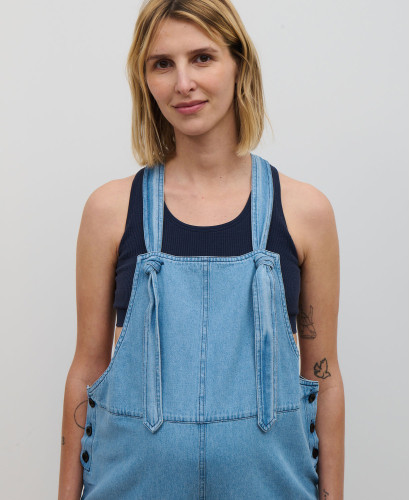 Salopette Grossesse Flanelle Noire l Combinaison & Salopette Maternité -  Denim 