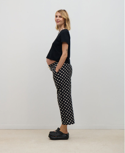 Pantalon Grossesse Coton Pois Maria