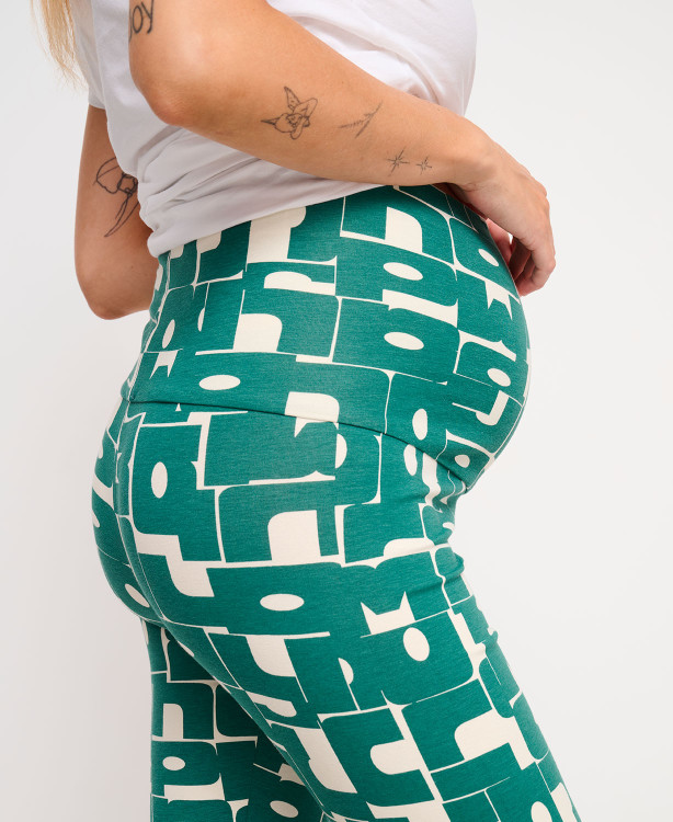 Legging grossesse Logo coton bio vert